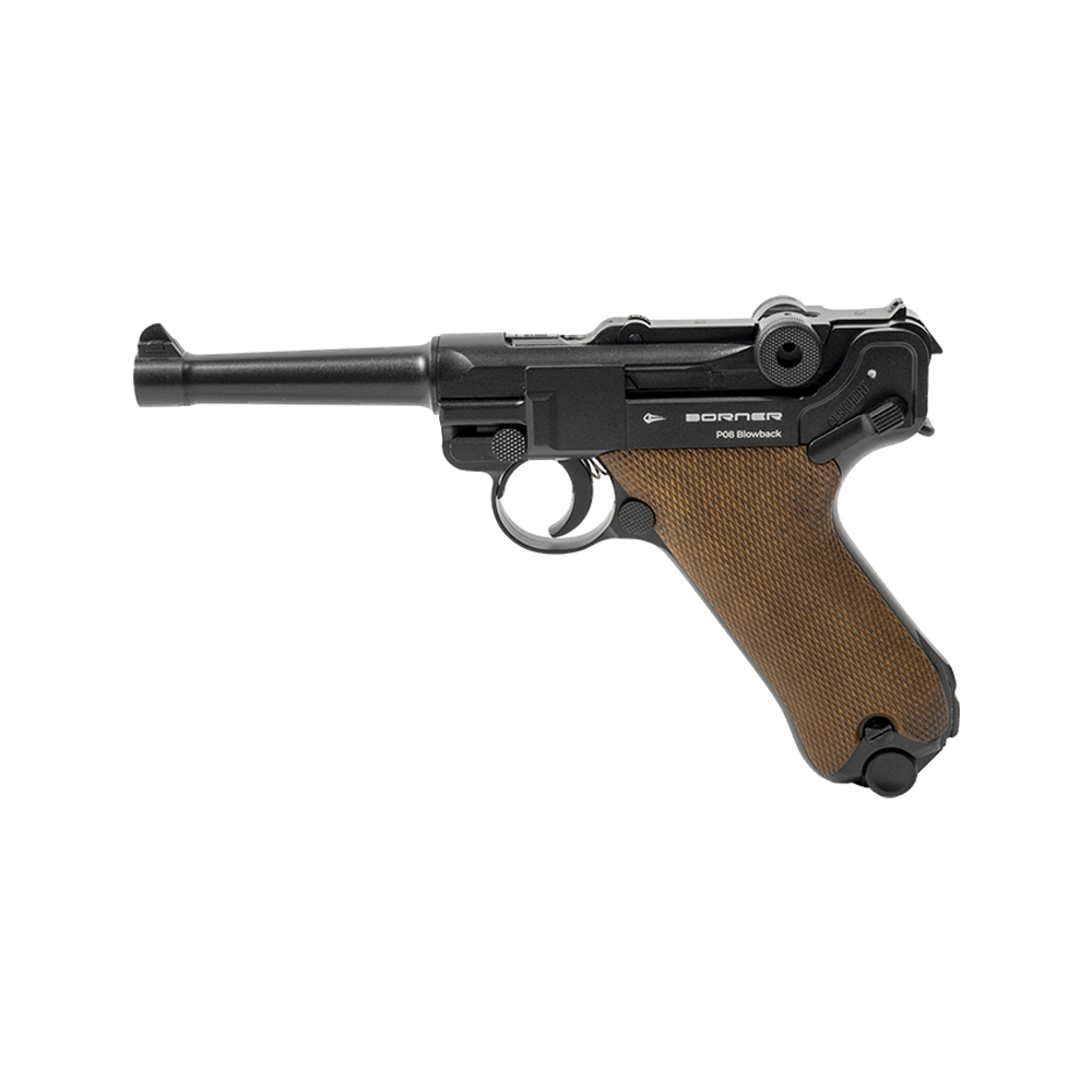 Пневматический пистолет Borner P08 Luger металл P08 Parabellum 4,5 мм